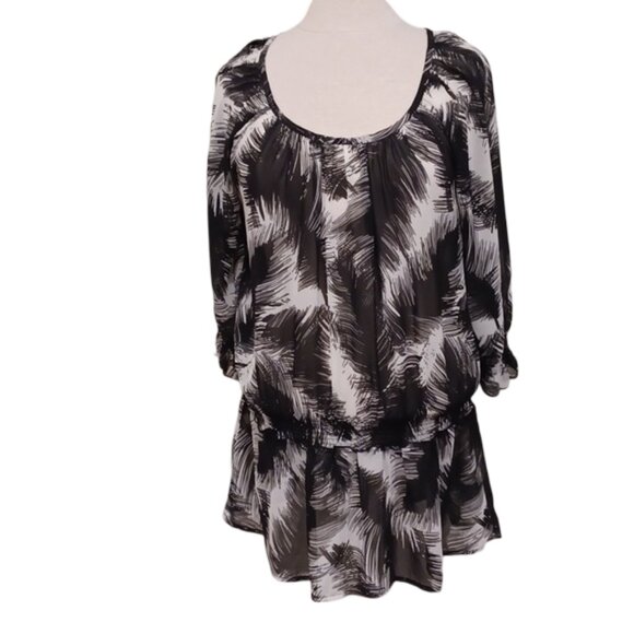 H&M Sheer Chiffon Relaxed Fit Pull On Blouse w/Elastic Waist- Sz. 6 - Picture 1 of 10